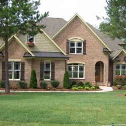 front elevation, side garage, custom home