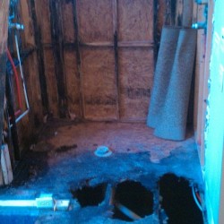 Water damage in master bathroom - before picture