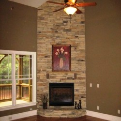 Family Room with brick fireplace