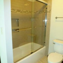 Guest bathroom with glass shower doors