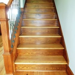 Wooden stairs using different colored woods